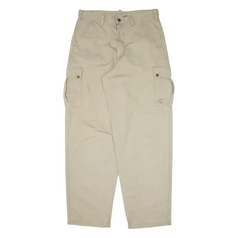 TIMBERLAND Cargo Mens Trousers Beige Loose Tapered W32 L32