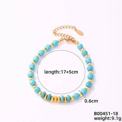 Fashionable Korean Style Brass Synthetic Turquoise Bracelets