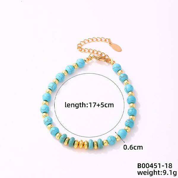 Fashionable Korean Style Brass Synthetic Turquoise Bracelets