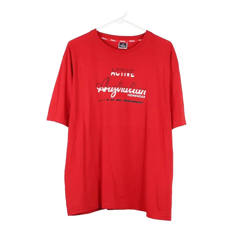 Australian Spellout T-Shirt - 2XL Red Cotton Blend