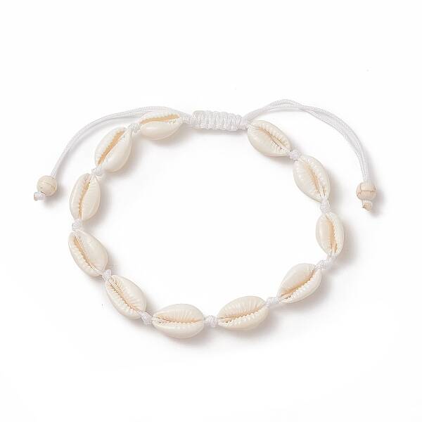 Natural Cowrie Shell Braided Beaded Anklets