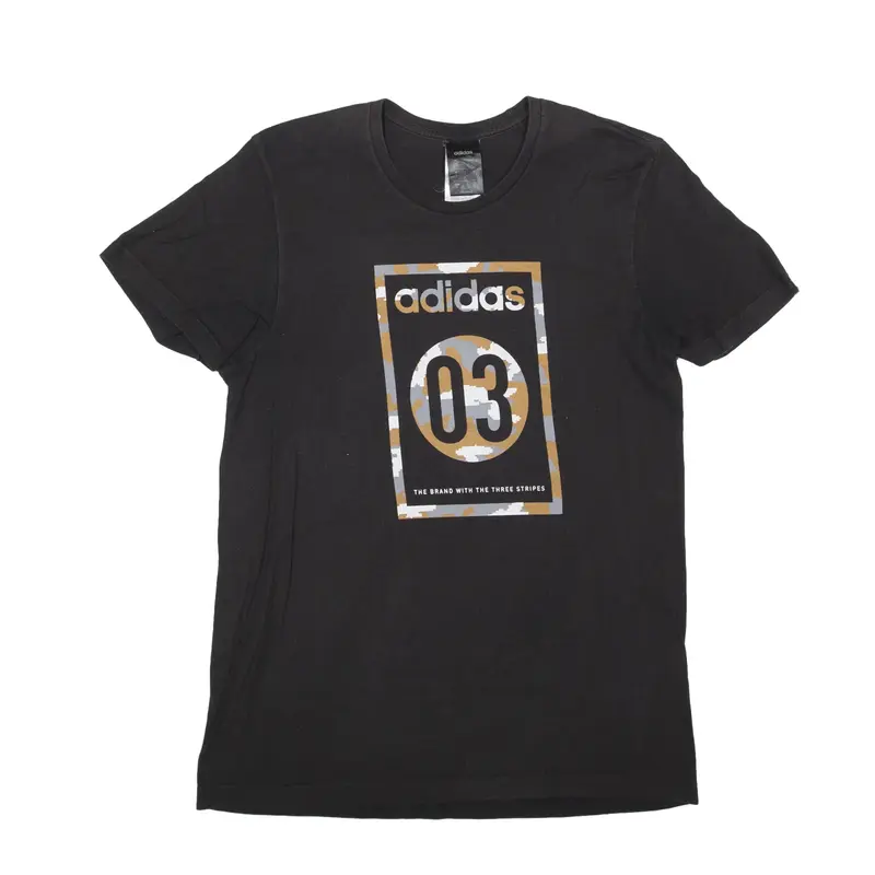 ADIDAS T-Shirt Black Short Sleeve Mens S