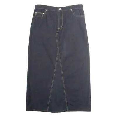 DJ DRIVER Womens Straight Skirt Blue Long Denim XL