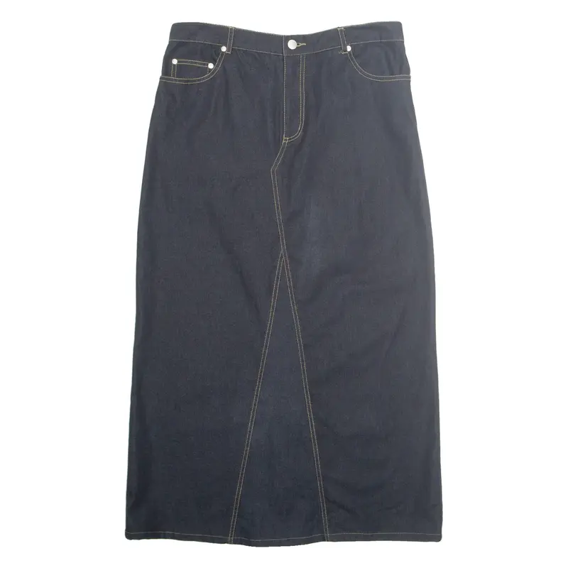 DJ DRIVER Womens Straight Skirt Blue Long Denim XL