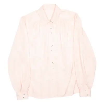 Womens Plain Shirt Pink Long Sleeve L