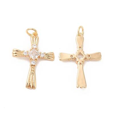 Brass & Glass & Cubic Zirconia Pendants