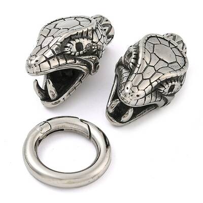 Tibetan Style 304 Stainless Steel Spring Gate Rings