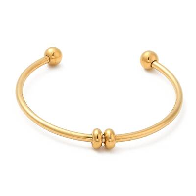 Screw End Ball 304 Stainless Steel Open Cuff Bangles
