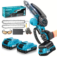 21V Mini Chainsaw, 6 Inch Portable Electric Chainsaw Cordless with 2 Batteries  Security Lock, Small Handheld Chain saw for T...