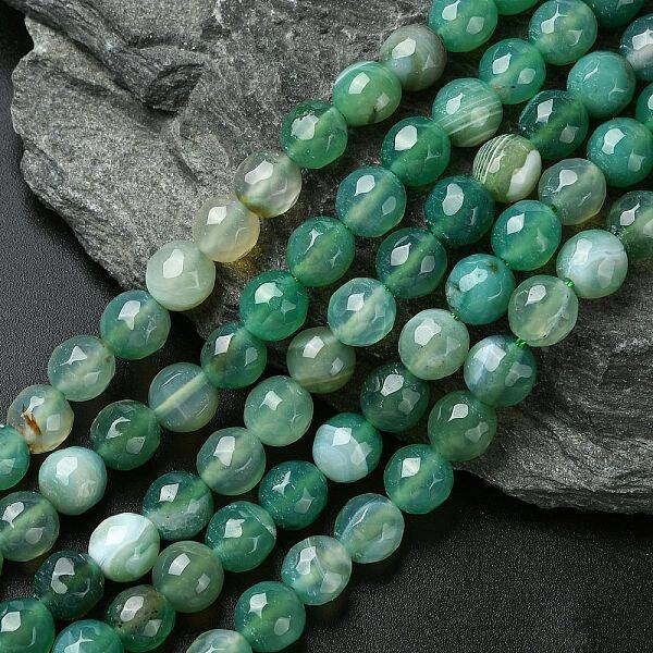 Natural Striped Agate/Banded Agate Beads Strands