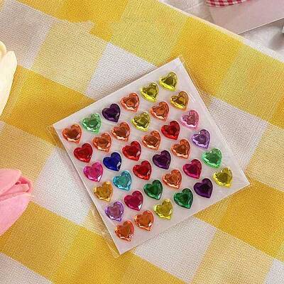 Cartoon 3D Heart PVC Rhinestone Stickers