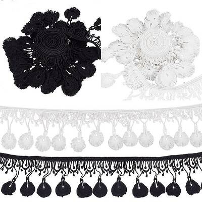 6 Yards 2 Colors Milk Fiber Lace Trim