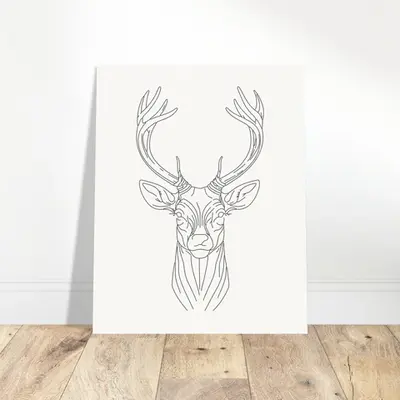 Majestic Stag - Fine Line Elegance