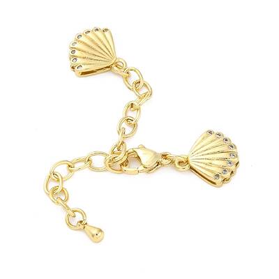 Cross Brass Micro Pave Cubic Zirconia Chain Extender