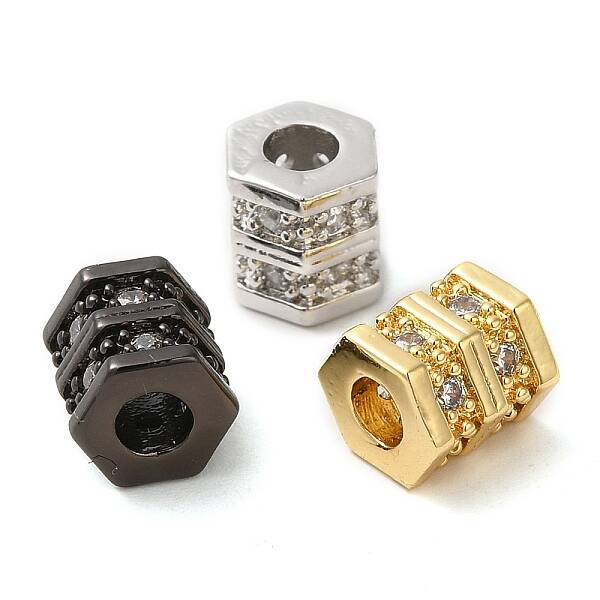 Rack Plating Brass Cubic Zirconia Beads