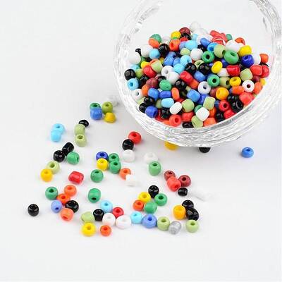 6/0 Opaque Colours Round Glass Seed Beads