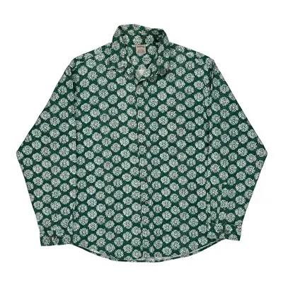 Windridge Patterned Shirt - Large Green Cotton