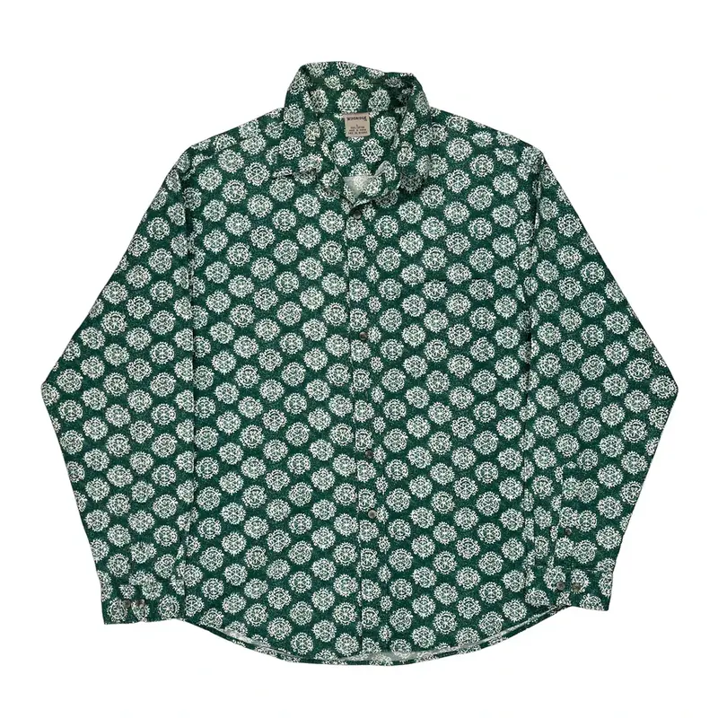 Windridge Patterned Shirt - Large Green Cotton