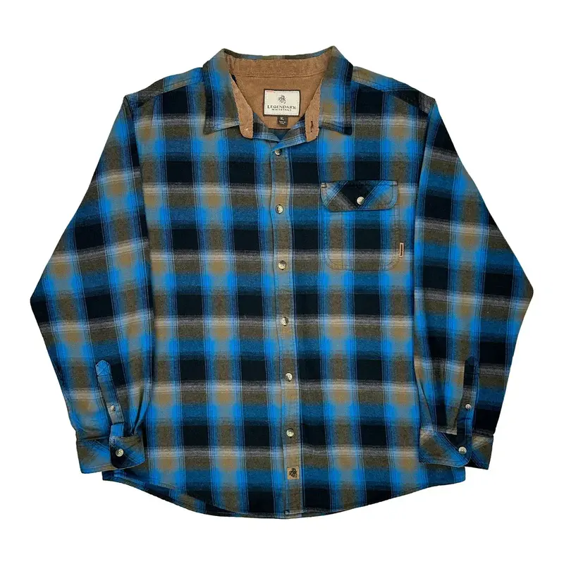 Legendary Whitetails Checked Flannel Shirt - XL Blue Cotton