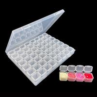 Clear Plastic Organizer Box, 1 Set 56 Grids Diamond Art Painting Storage Box, Jewelry Storage Container with Dividers, Earrin...
