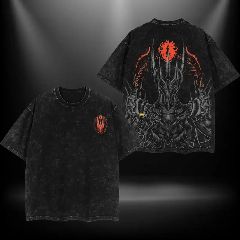 Lord Sauron Lord of the rings  Retro Vintage Menswear Gift movie fans Top Apparel Classic Oversized Seamless Simple Straight ...