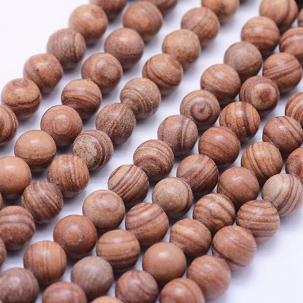 Natural Red Line Jasper Beads Strands