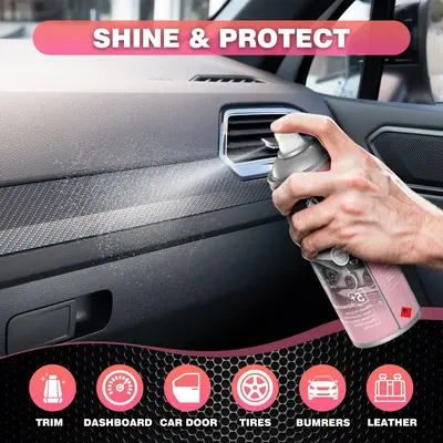 DONKEYPRO Interior Detailer Restorer Polishes for Leather Plastic Rubber 15 Oz Kit UV Protection Car Trim Dashboard Door Tire...