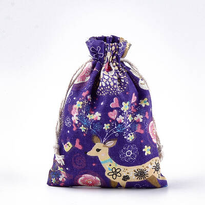 Polycotton(Polyester Cotton) Packing Pouches Drawstring Bags