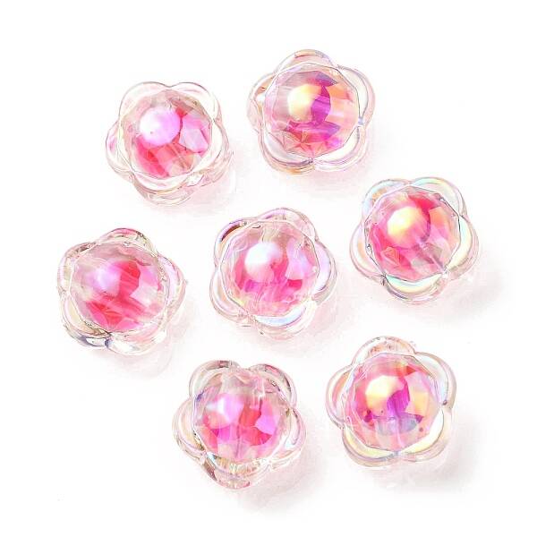 UV Plating Rainbow Iridescent Acrylic Beads
