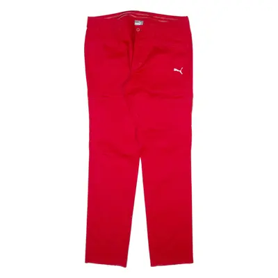 PUMA Mens Trousers Red Slim Tapered W34 L33