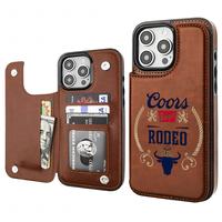 Coors Beer Cow Cowboy Creative Trendy Vintage Western Style Card Holder Wallet Aesthetic Pattern Brown Casing For iphone 16 1...