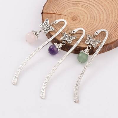 Antique Silver Plated Alloy Butterfly Bookmarks