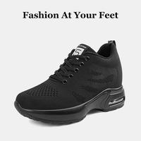 Sosenfer Women's tenis feminino campus shoes Sporty Low Top Lace-Up Sneakers hairstylist shoes Wedge sneakers Height Increasi...