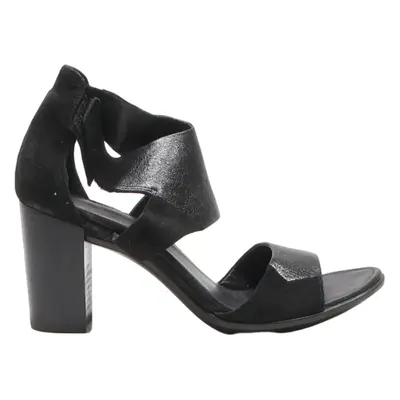 ECCO  Strappy Heels Black Leather Womens UK 6
