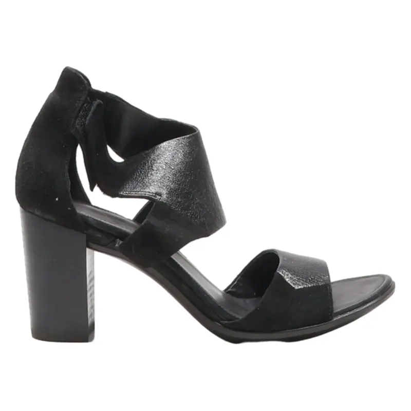 ECCO  Strappy Heels Black Leather Womens UK 6