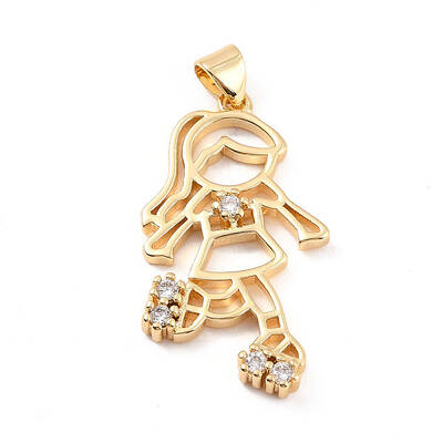 Rack Plating Brass Micro Pave Cubic Zirconia Pendants