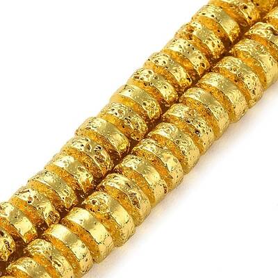Electroplated Natural Lava Rock Beads Strands