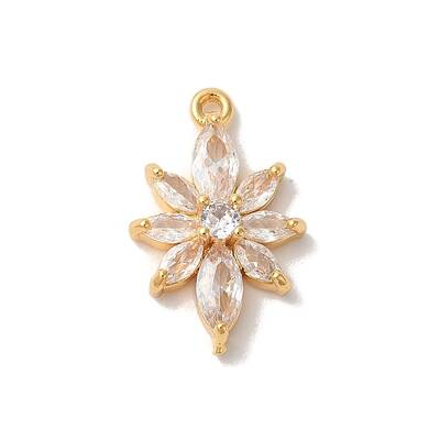 Brass Micro Pave Clear Cubic Zirconia Pendants