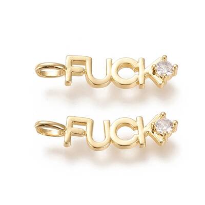 Brass Micro Pave Clear Cubic Zirconia Pendants