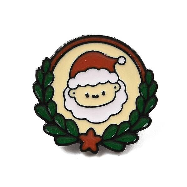Christmas Theme Zinc Alloy Enamel Pin Brooch for Backpack Clothes
