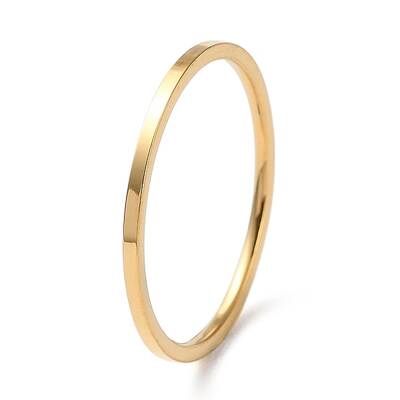 Ion Plating(IP) 304 Stainless Steel Simple Plain Band Finger Ring for Women Men