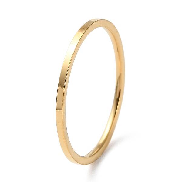 Ion Plating(IP) 304 Stainless Steel Simple Plain Band Finger Ring for Women Men