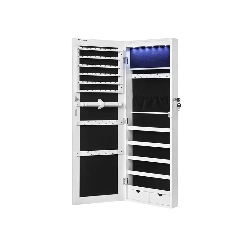 SONGMICS Wall-Mounted Mirrored Jewelry Cabinet JJC99
