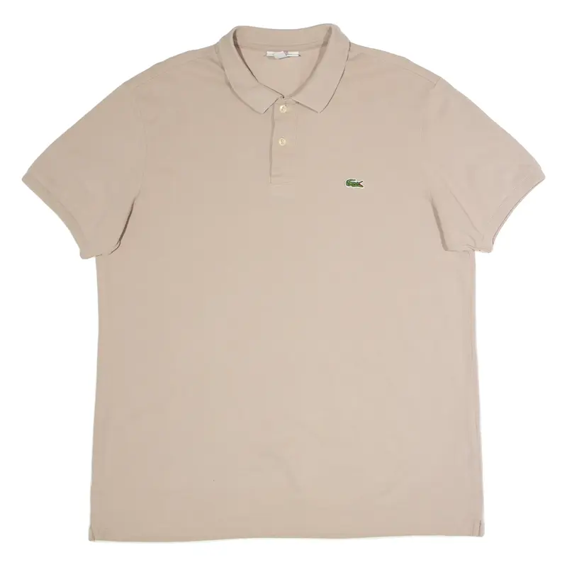 LACOSTE Mens Polo Shirt Beige 2XL