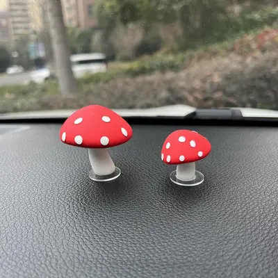 Cute Mushroom Shaped Car Decoration, Car Mini Mushroom Ornament, Car Interior Decoration Accessories For Car Center Console