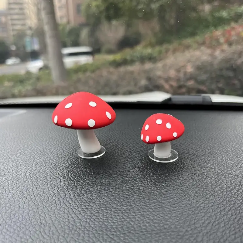 Cute Mushroom Shaped Car Decoration, Car Mini Mushroom Ornament, Car Interior Decoration Accessories For Car Center Console