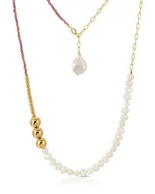 Kloss Necklace | Metal Color: Gold | Gemstone: Garnet