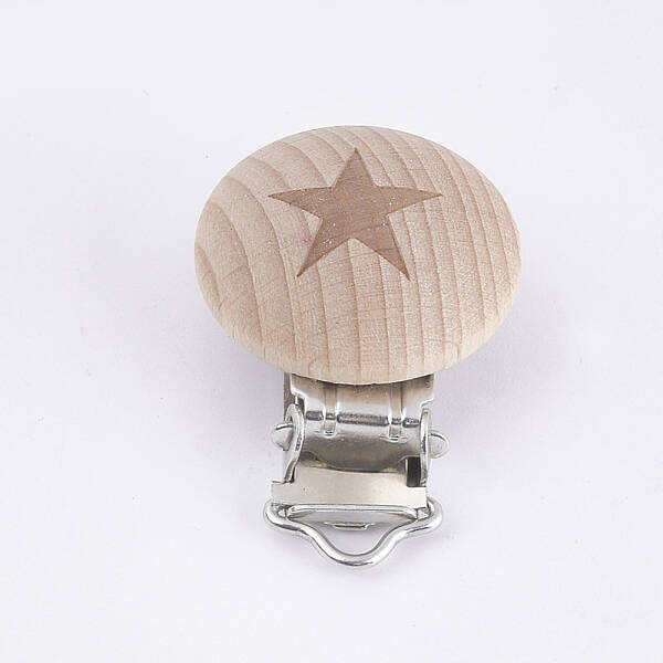 Beech Wood Baby Pacifier Holder Clips