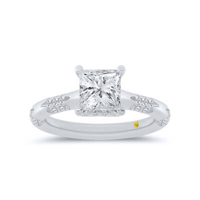 Quell Petite Hidden Halo Princess Cut Lab Grown Diamond Engagement Ring | 10K White Gold 2 1/2 CT. TW.
