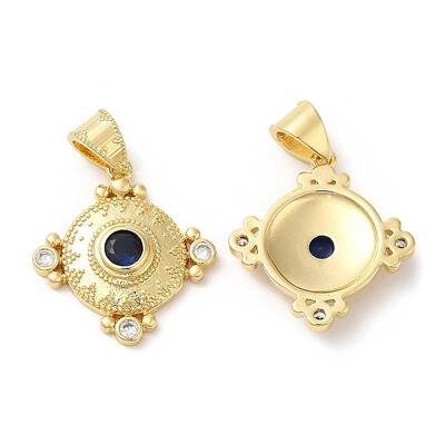 Brass Micro Pave Cubic Zirconia Pendants